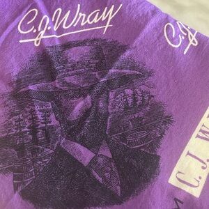 Vintage 80s C.J. Wray Dry Rum Purple Graphic Promo Bandana